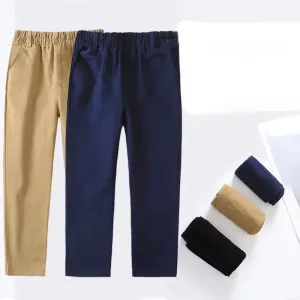 Spring Children's Navy School Uniform Student Suit Pants Boys Girls Clothes Black Navy Blue Khaki Children's Clothes Long Pants