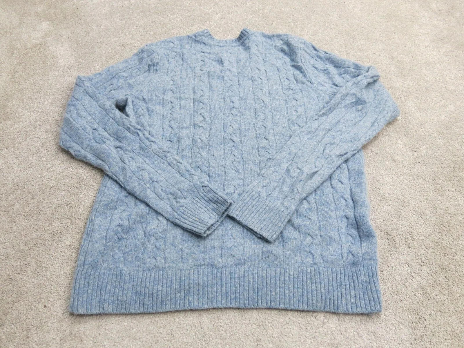 Abercrombie & Fitch Womens Pullover Knitted Sweater Long Sleeves Blue Size Large