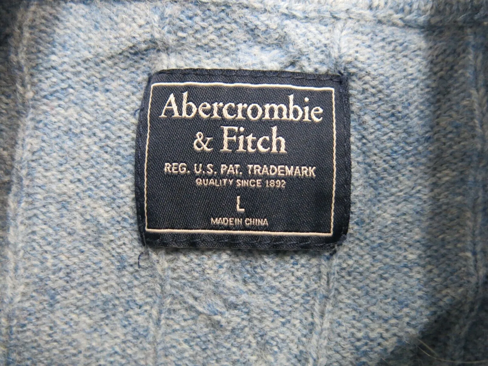 Abercrombie & Fitch Womens Pullover Knitted Sweater Long Sleeves Blue Size Large