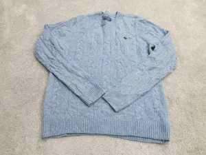 Abercrombie & Fitch Womens Pullover Knitted Sweater Long Sleeves Blue Size Large