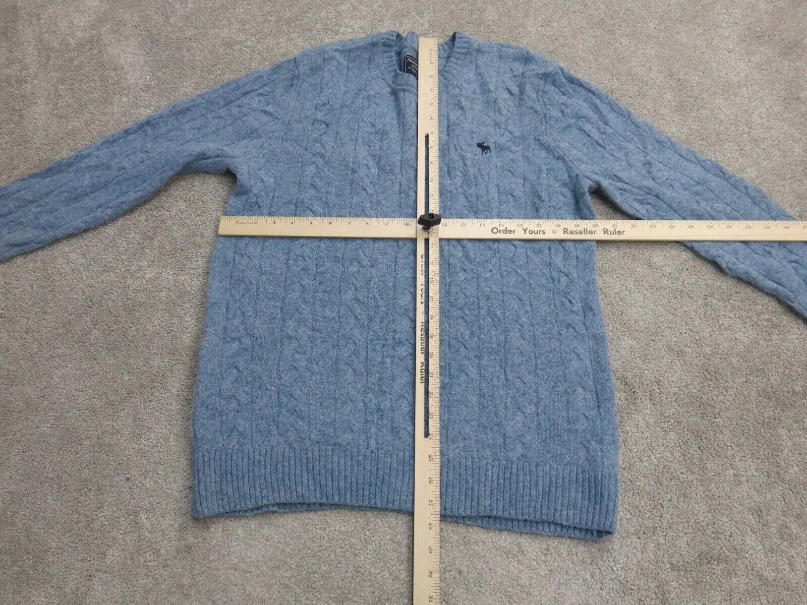 Abercrombie & Fitch Womens Pullover Knitted Sweater Long Sleeves Blue Size Large