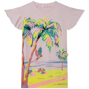 BILLIEBLUSH PINK PALE PALM TREE TSHIRT DRESS