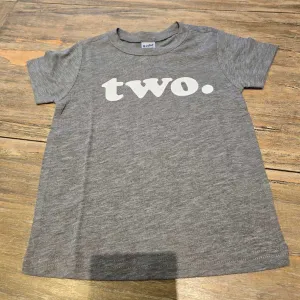 Birthday TWO tshirt grey 2T