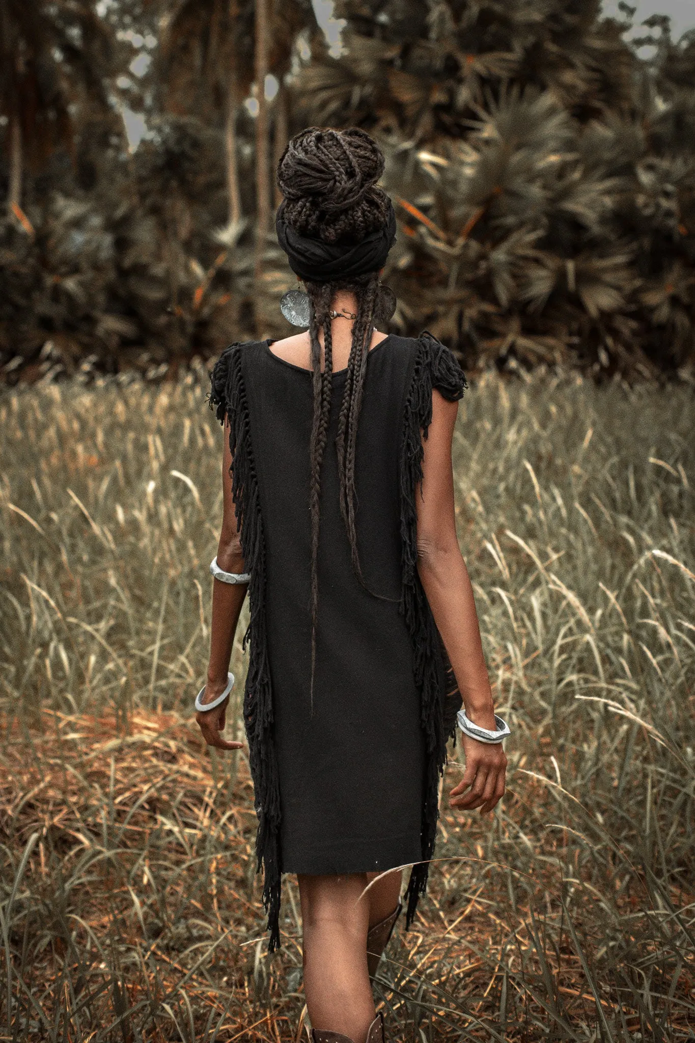 Boho Open Sides Dress • Black Dress • Ladders Sides Mini Dress