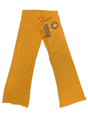 Boston Bruins Retro Brand WOMEN'S Gold Raw Edge Drawstring Sweatpants (XL)