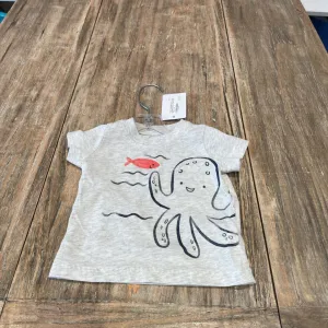 Carters Grey octapus Ctnblnd Tshirt 0-3m