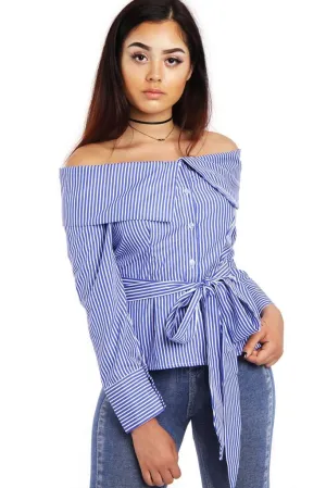 Cold Shoulder Big collar Shirt