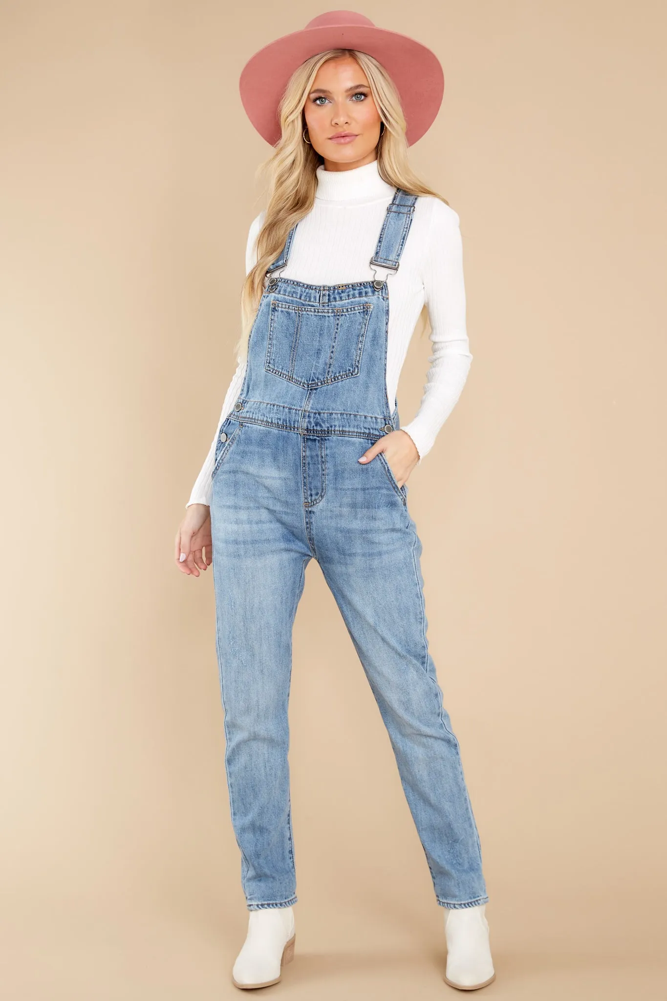 Derby Darling Light Wash Overalls