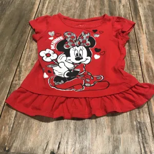 DISNEY Red Cotton 3T Tshirt