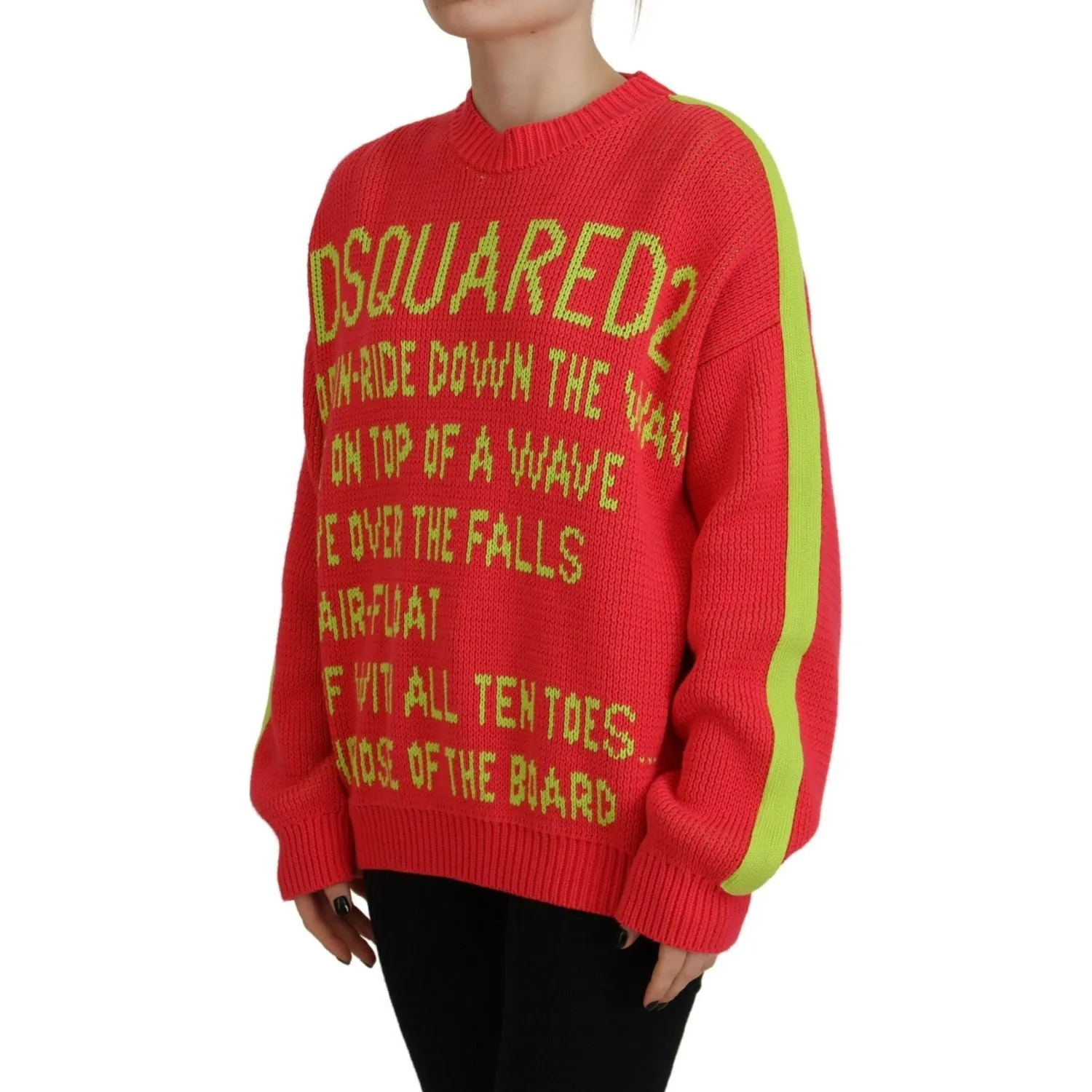 Dsquared² Multicolor Cotton Knitted Crewneck Pullover Sweater