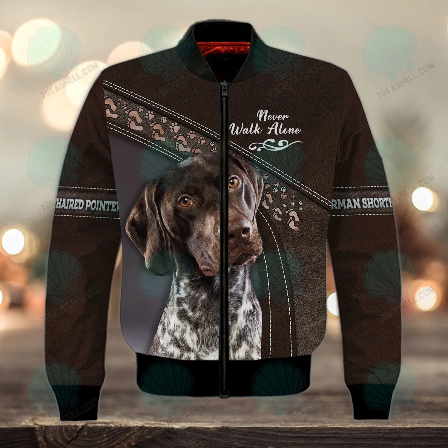 German Shorthaired Pointer Lover Never Walk Alone 3D Full Print Shirts, Christmas Dog Memorial Gifts for loss of Dog