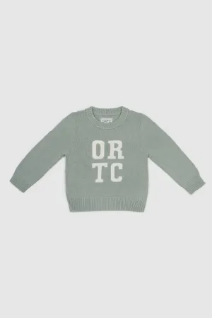 Jnr Original Logo Knit Crew Sage