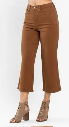 Judy Blue High Waist Tummy Control Cropped Camel Jeans