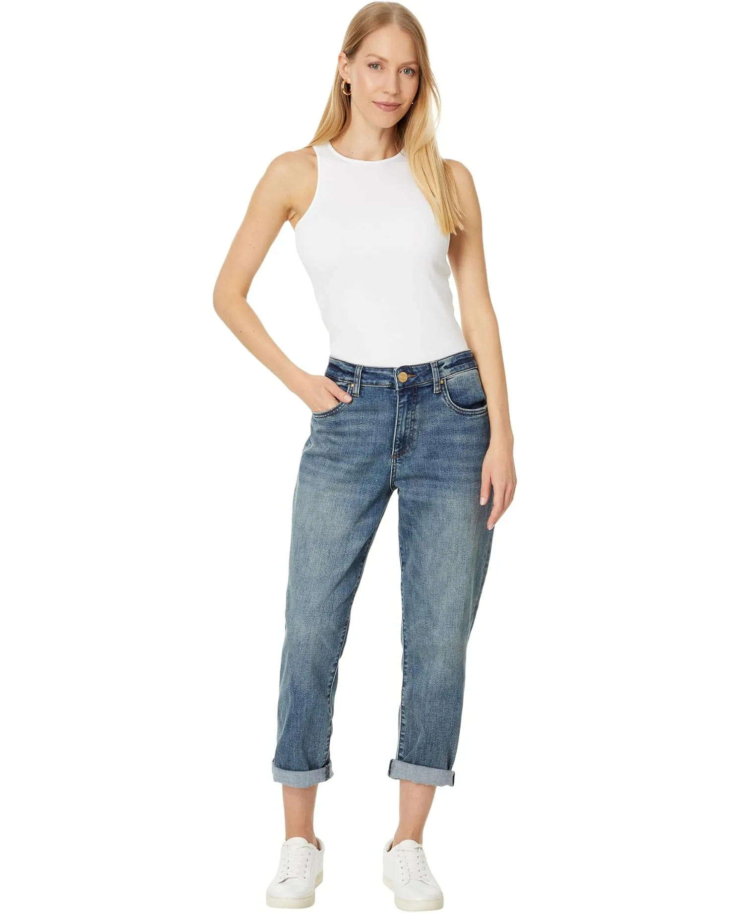 KUT Sienna Baggy Boyfriend Cropped Jean (Shaped Wash)