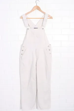 Long White Cotton Workwear Overalls (S)