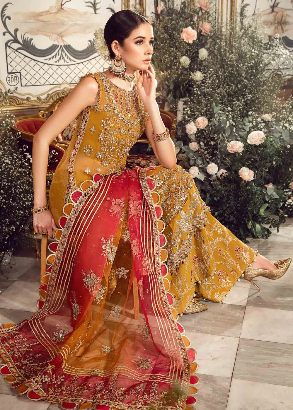 Mbroidered Wedding 2023 by Maria B | Mustard BD-2707