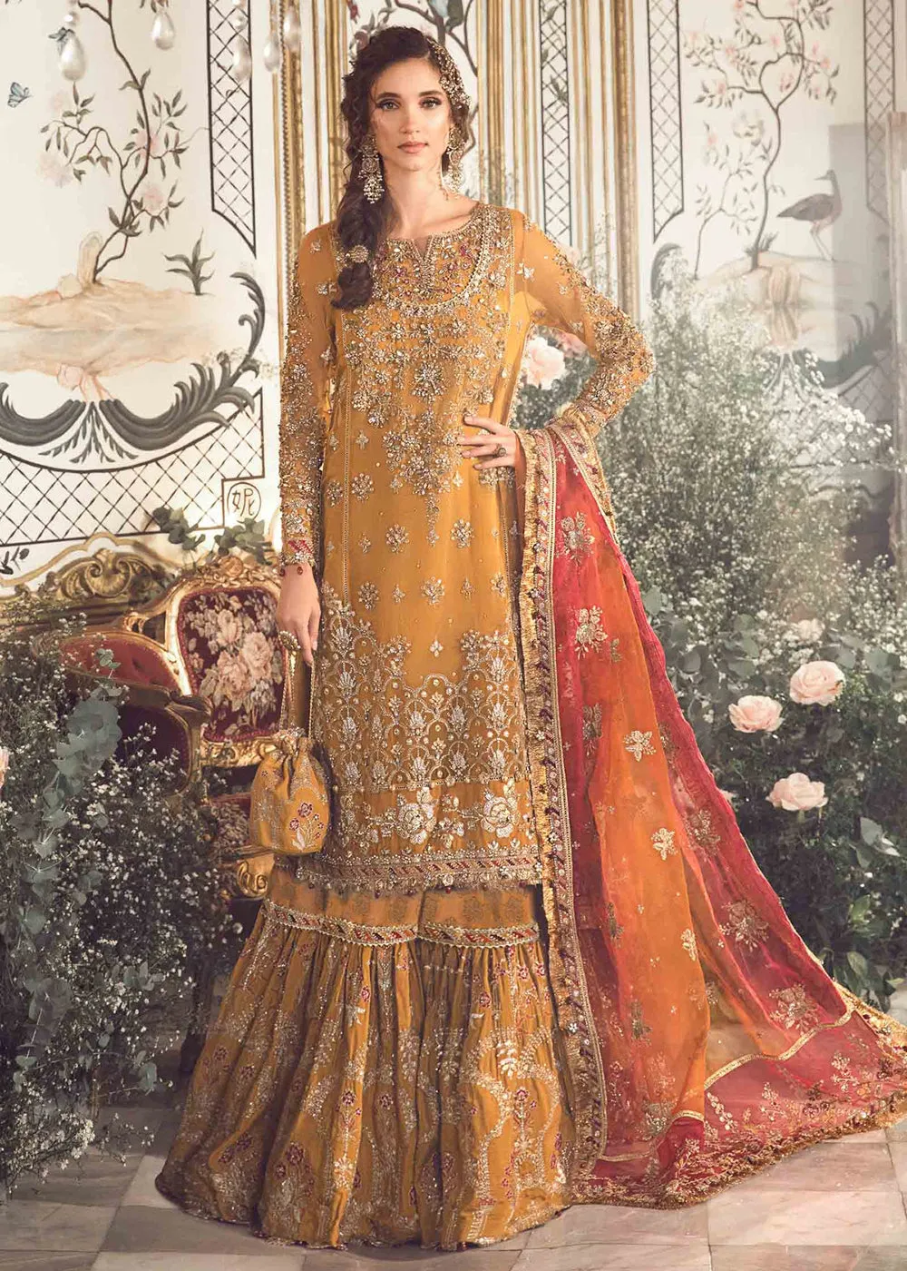 Mbroidered Wedding 2023 by Maria B | Mustard BD-2707