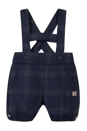 Navy Check Overalls