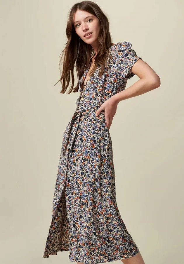 Nonothing |Women's V neckline midi dress in floral print