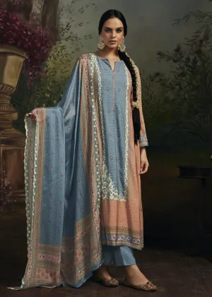 Pakistani Style Peach Digital Printed Salwar Suit