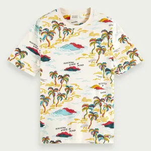 Palm Printed Crewneck Tshirt (Cream) - S1716835739