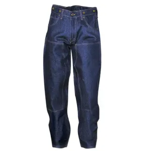 Prison Blues Double Front Work Jeans with Suspender Buttons