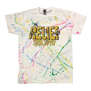 Relief Honey Bee Paint Splatter T Shirt White