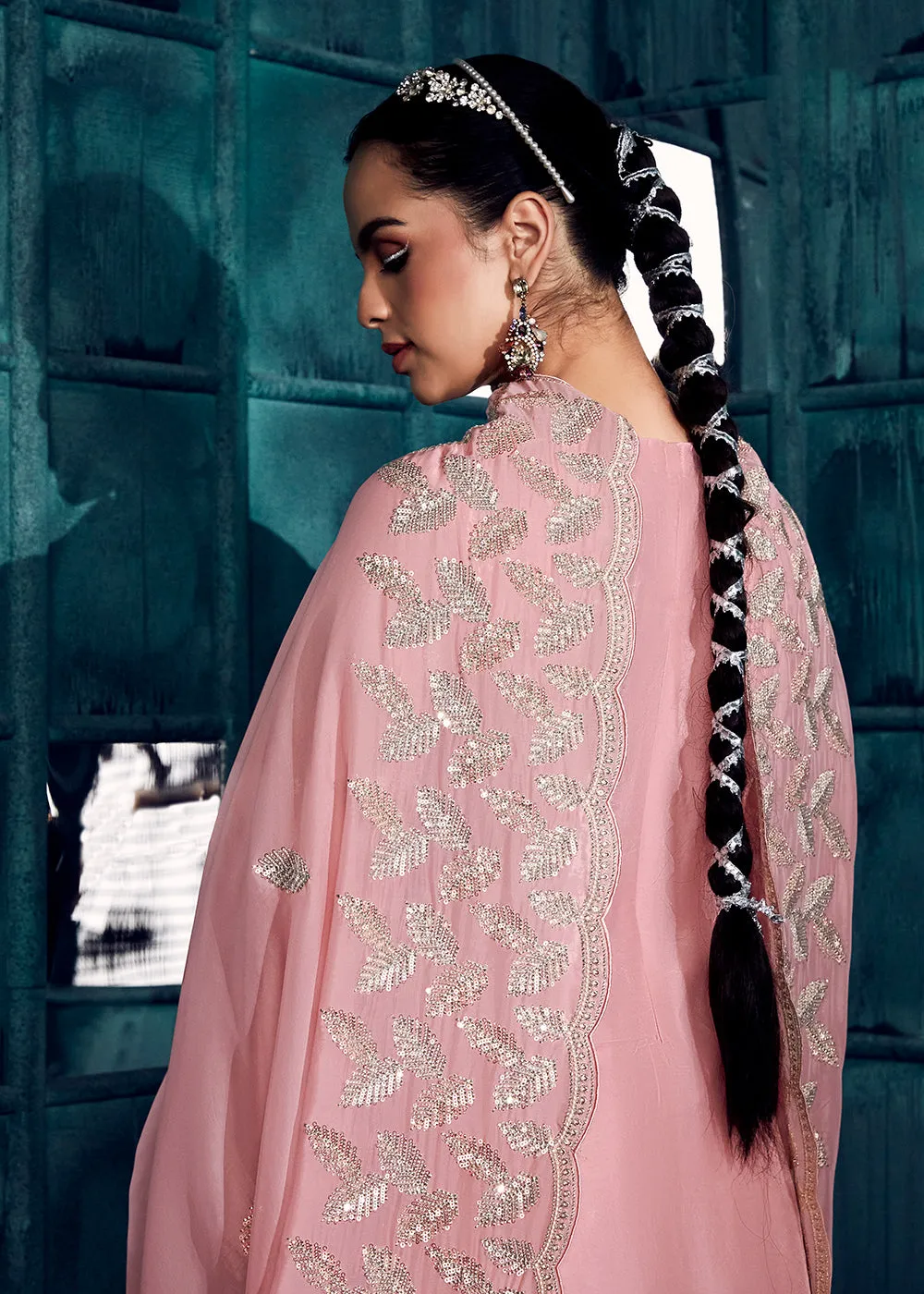 Rose Pink Modale Silk Embroidered Festive Salwar Suit