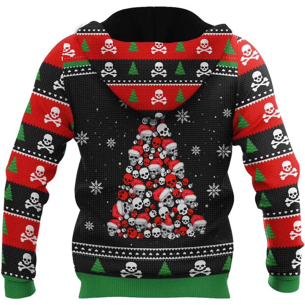 Skulls Christmas Hoodie For Men And Women, Skull Noel Gift