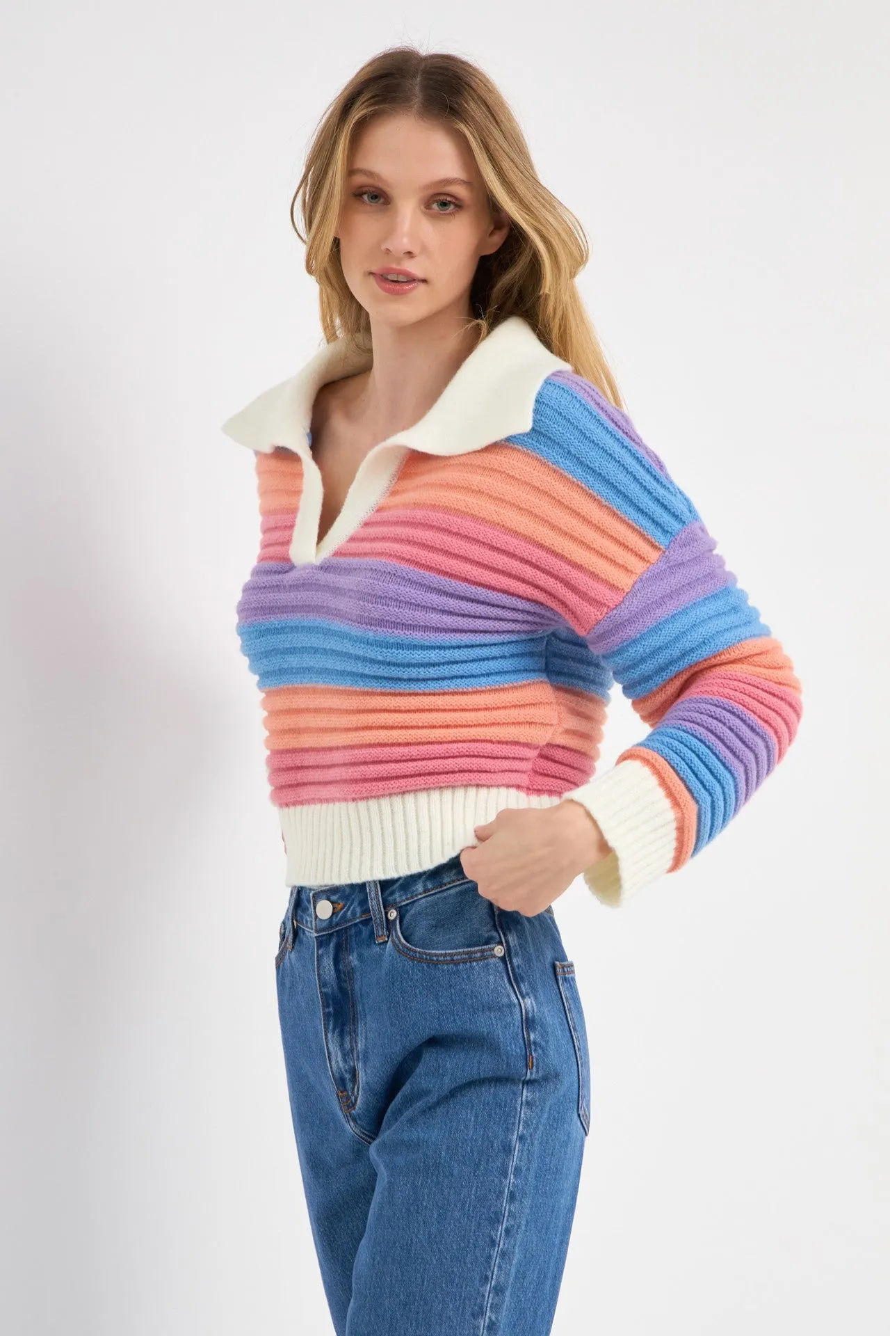 Taste the Rainbow Striped Knit Top