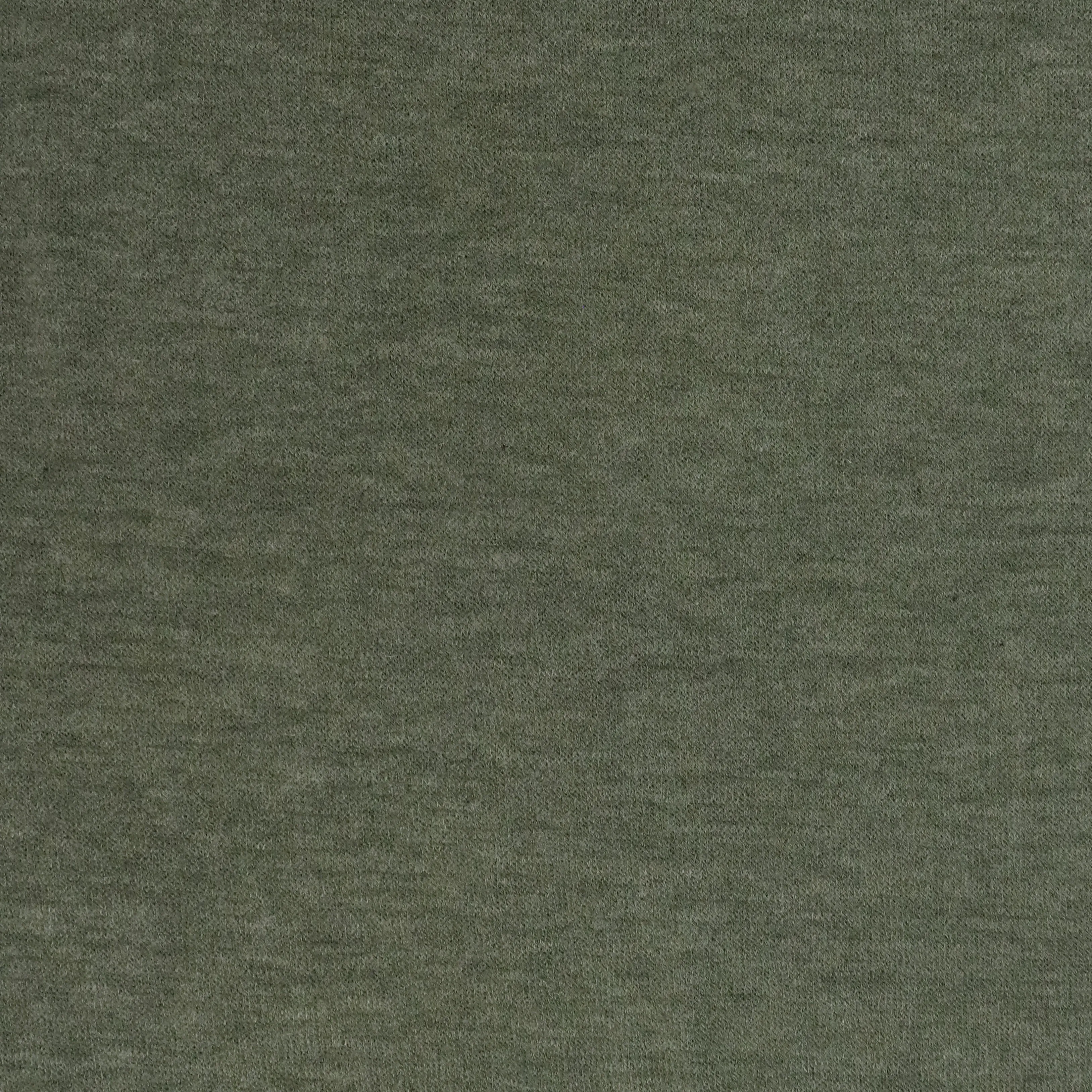 Viscose Blend Sweater Knit - Melange Olive Green - END OF BOLT 76cm