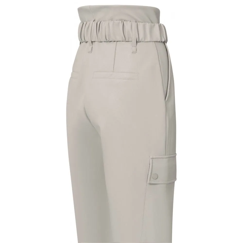 Yaya Cargo Trousers Straight Leg Silver Lining Beige